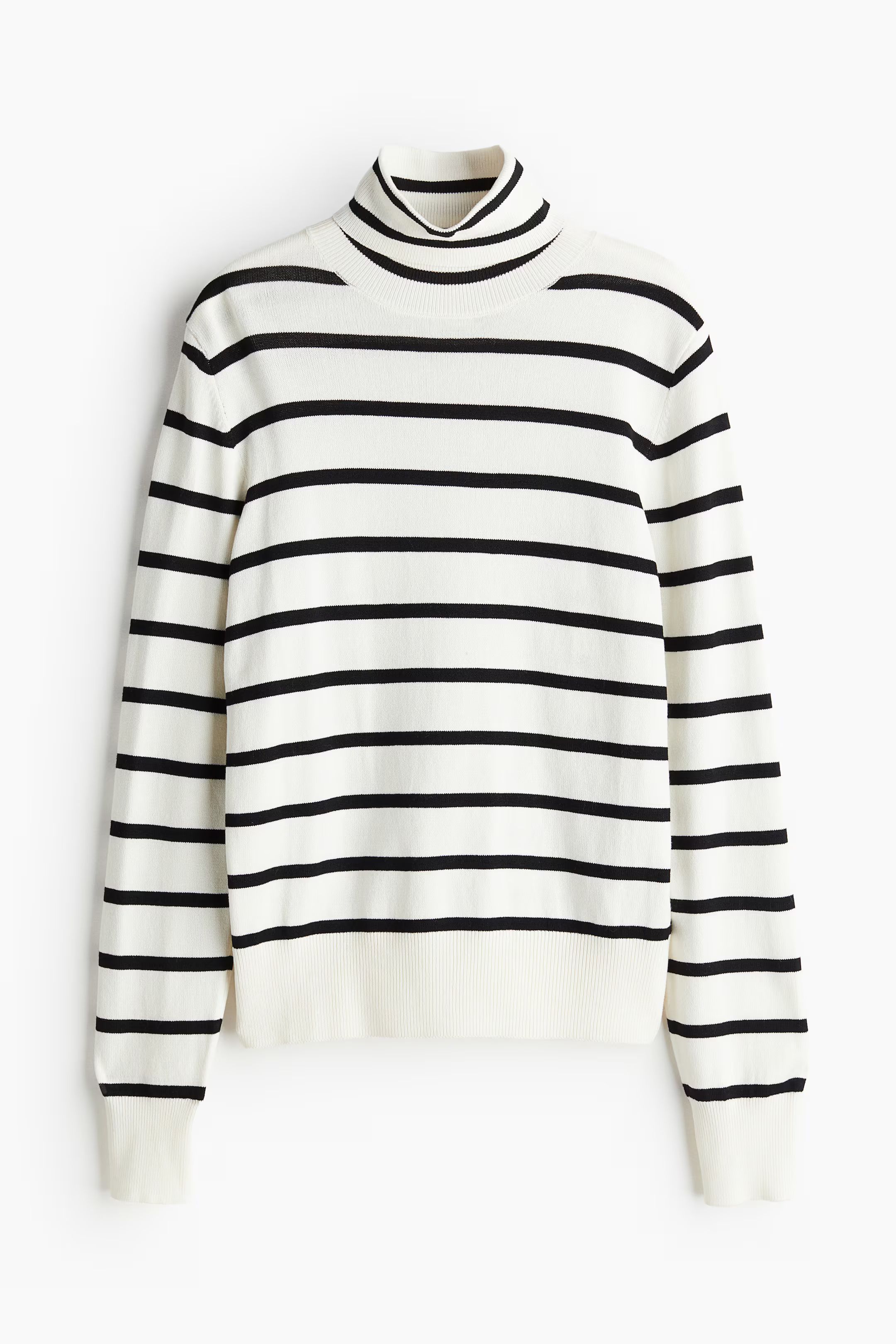 Turtleneck Sweater - Turtleneck - Long sleeve - White/striped - Ladies | H&M US | H&M (US + CA)