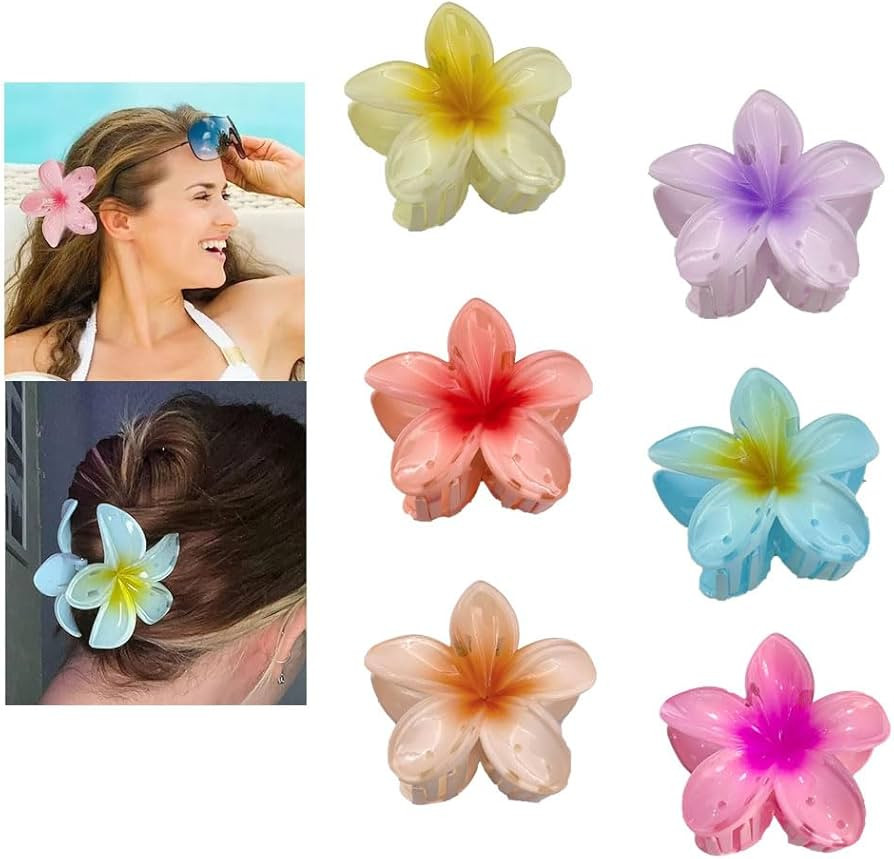 Zixrmor6 Stück Blumen Haarspangen, Niedliche Gelée Farbe Haarklammern ， Große Haarklammer Bl... | Amazon (DE)