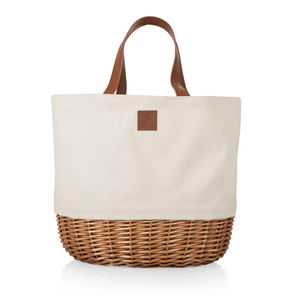Picnic Time Promenade Picnic Basket with Picnic Set for 2 - Canvas and Willow Tote Bag & Reviews ... | Wayfair North America
