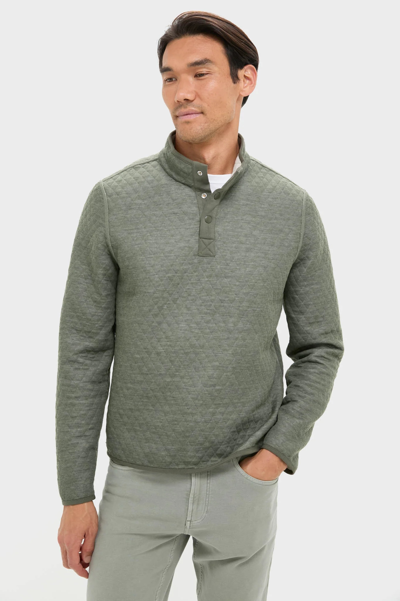 Oatmeal Olive Corbet Reversible Pullover | Tuckernuck (US)
