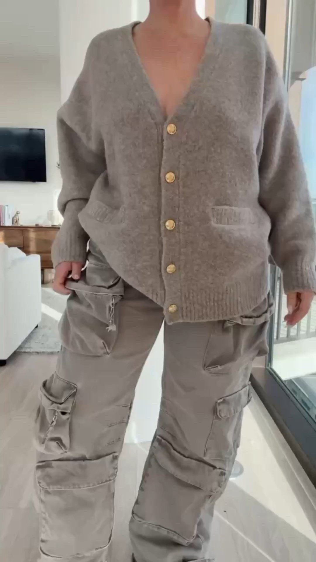 Winter outfit 
Sweater 
Cargo pants 

#LTKSeasonal