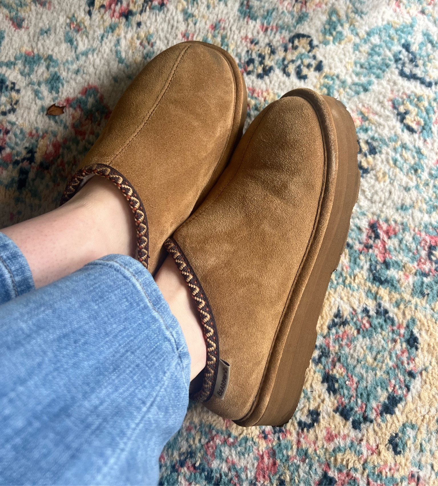 My favorite uggs slipper dupe from rack room. Get the $10 off coupon 