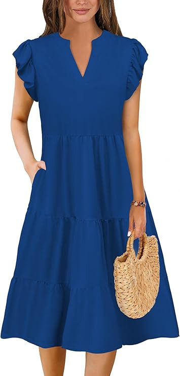 Summer Dresses for Women 2026 Elegant Classy Casual Plus Size Spring Midi Fashion Dress S-XXL | Amazon (US)