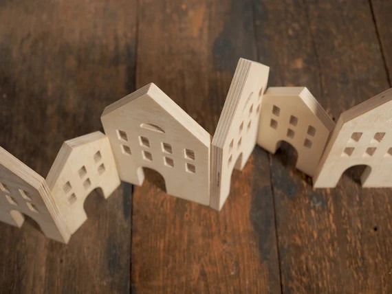 LARGE or SMALL or BOTH  Wooden Village Unpainted Natural | Etsy | Etsy (US)