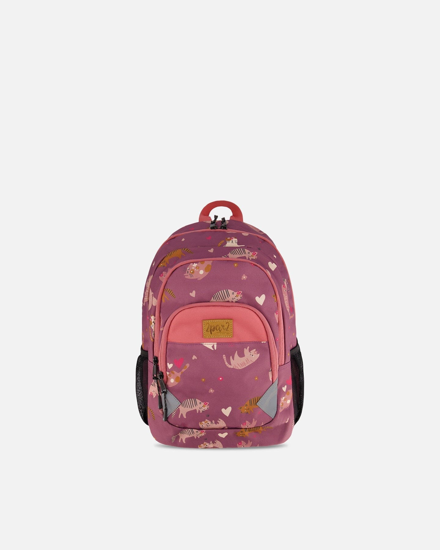 Toddler Backpack Purple Little Cats Print | Deux par Deux Childrens Designer Clothing