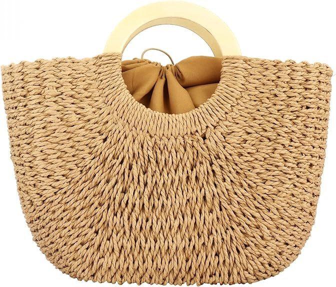 Womens Large Straw Bags Beach Tote Bag Handwoven Hobo Bag Summer Beach Bag Straw Handbag | Amazon (US)