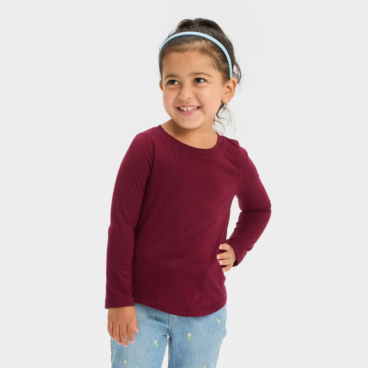 Toddler Girls' Solid Long Sleeve T-Shirt - Cat & Jack™ | Target