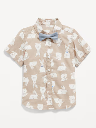 Printed Poplin Shirt & Bow-Tie Set for Toddler Boys | Old Navy (US)