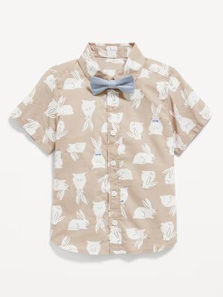 Printed Poplin Shirt & Bow-Tie Set for Toddler Boys | Old Navy (US)