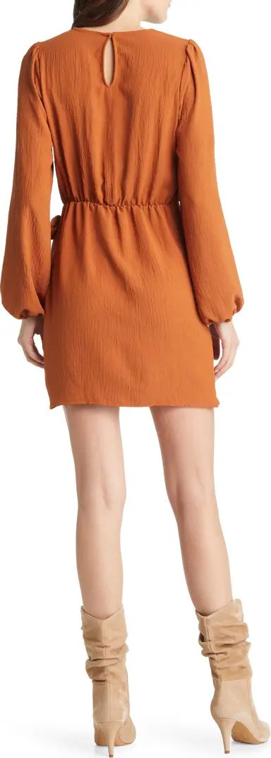 FLORET STUDIOS Long Sleeve Wrap Minidress | Nordstrom | Nordstrom