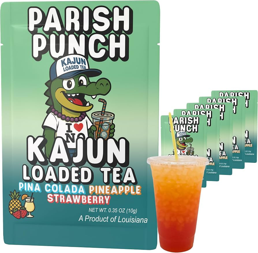 Kajun Loaded Tea Packets \u2013 Parish Punch | Pina Colada + Pineapple + Strawberry Flavor | Suga... | Amazon (US)