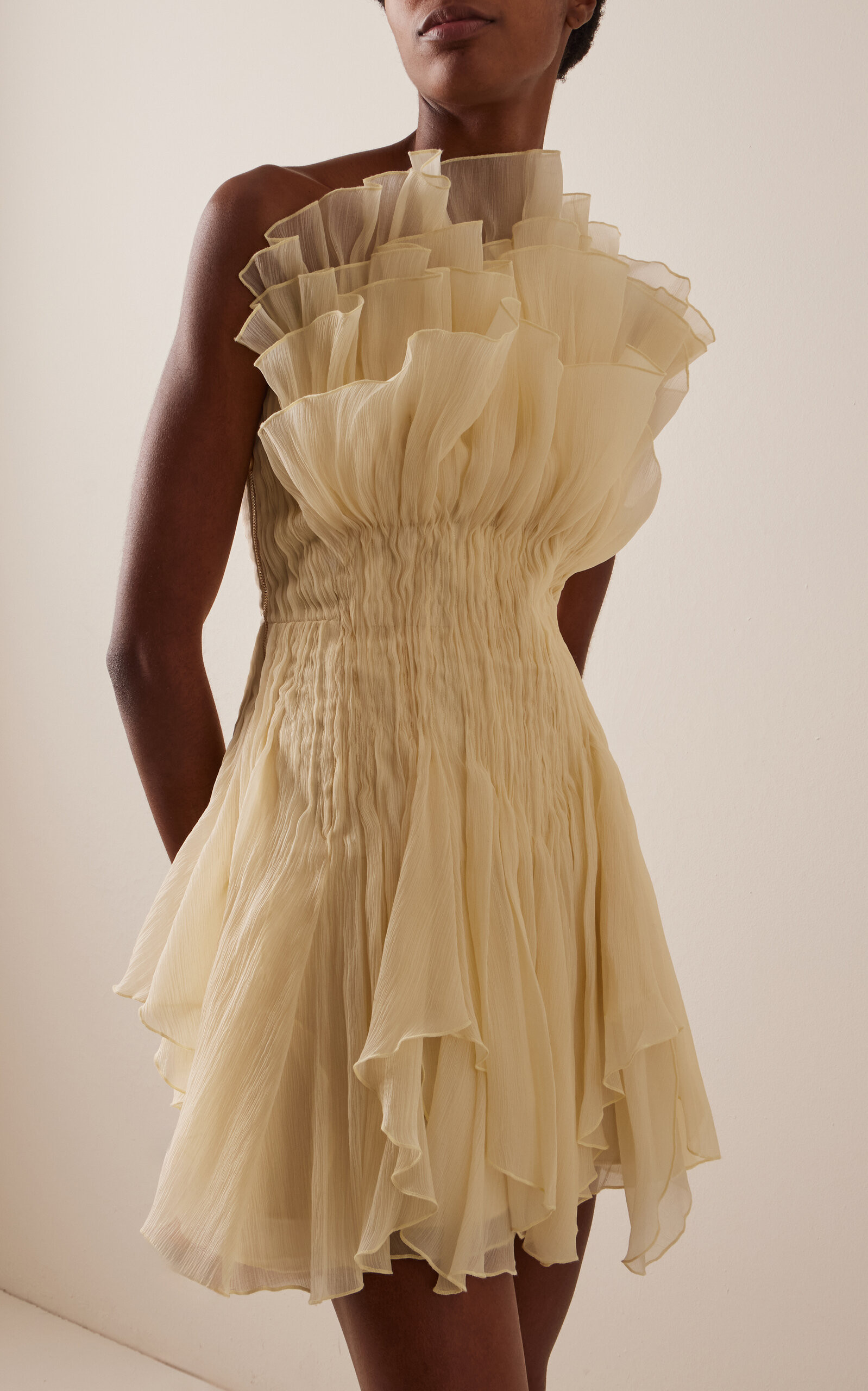Nisha One-Shoulder Organza Mini Dress | Moda Operandi (Global)