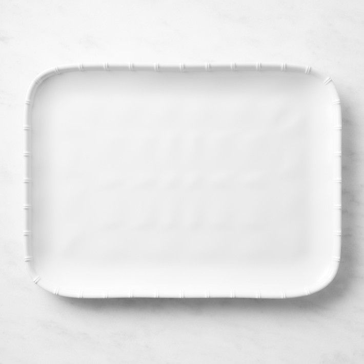 Bamboo White Melamine Rectangular Platter | Williams-Sonoma