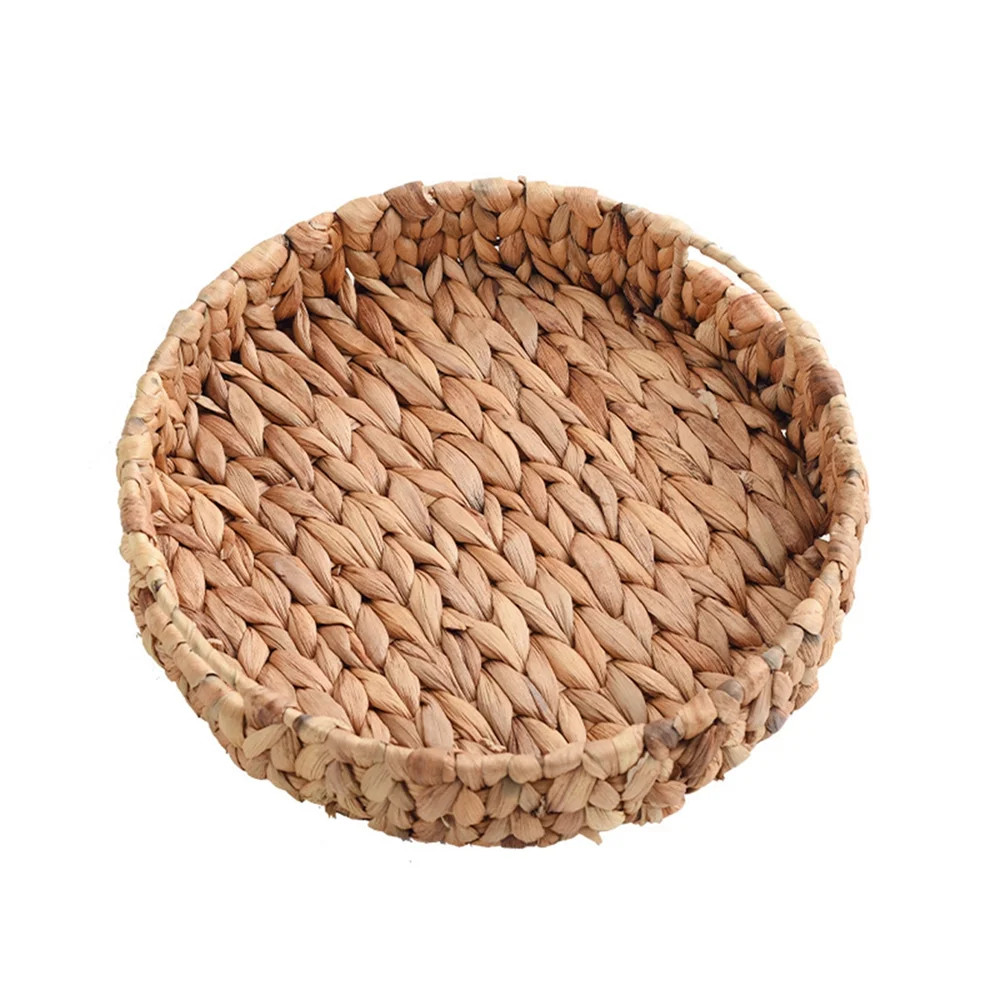 Woven round Fruit Tray Handmade Natural Water Hyacinth Storage Baskets - Walmart.com | Walmart (US)