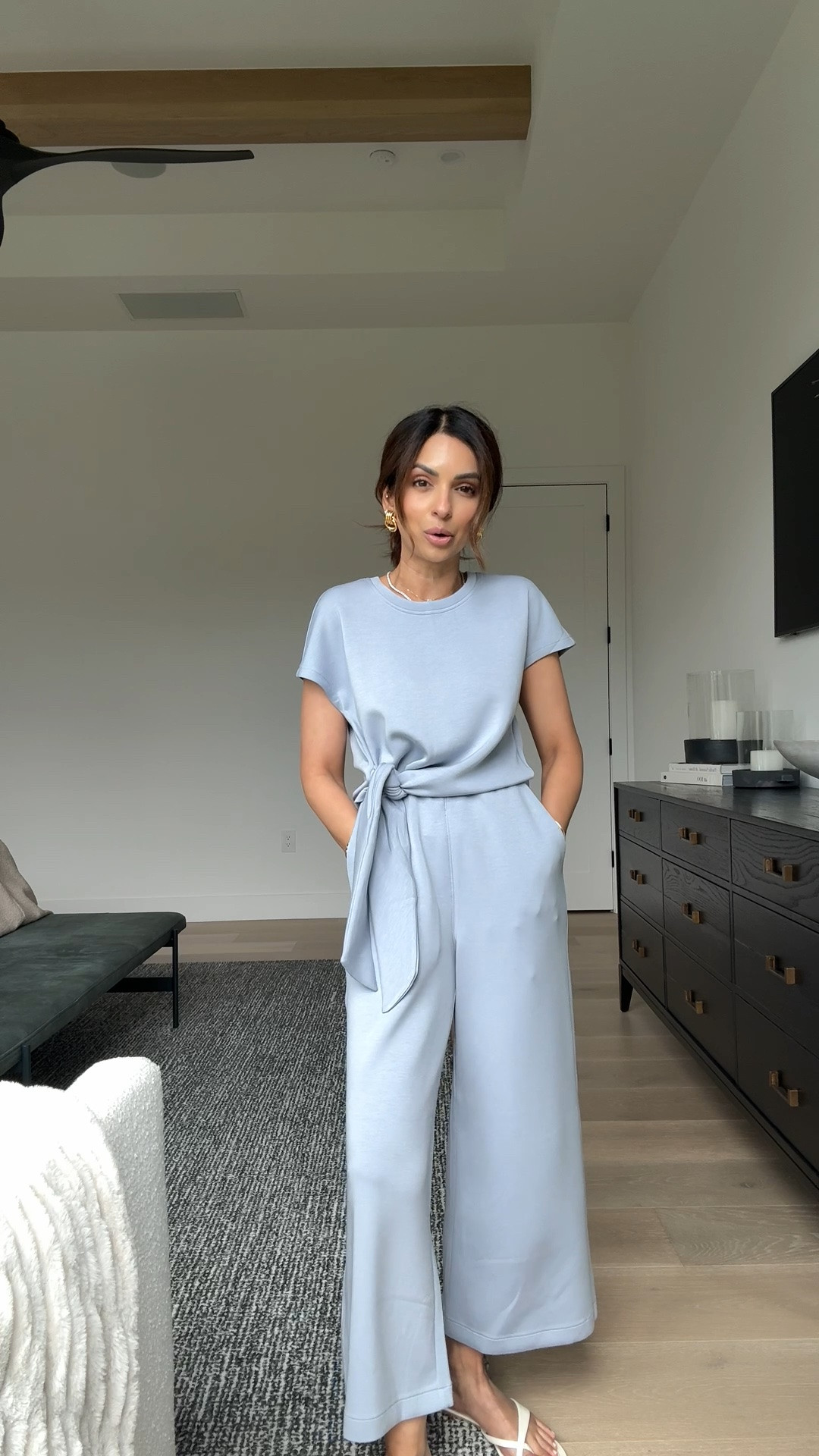 @Spanx new jumpsuit arrival! The tie waist on this one is 👏🏻👏🏻 Code NASREENXSPANX for 15% off first purchase, wearing size XS petite !

#LTKootd #LTKSeasonal