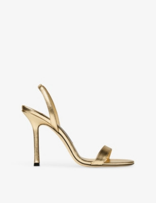JIMMY CHOO - Jenn 100 Metallic Leather Sandals | Selfridges.com | Selfridges