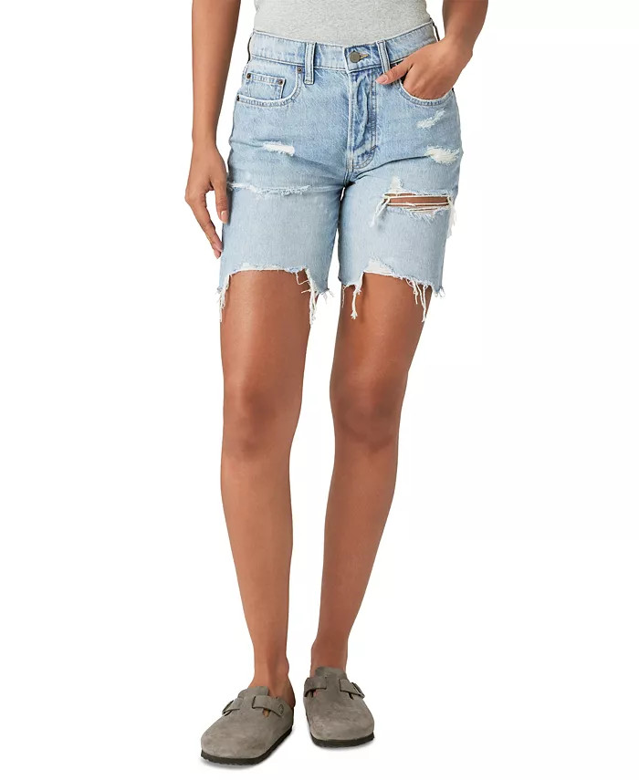 Women's '90s Loose Distressed Denim Shorts | Macy's