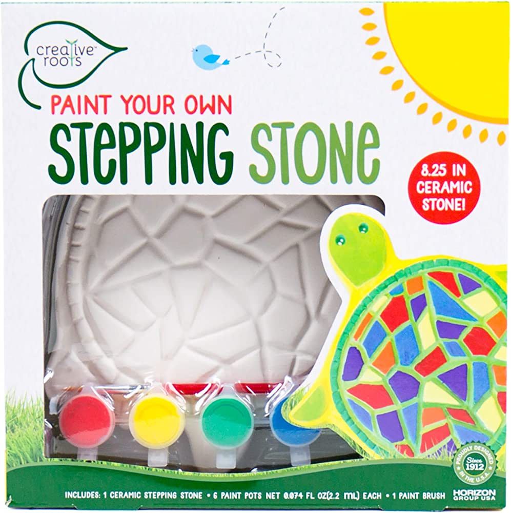 Creative Roots Mosaic Turtle Stepping Stone, Includes 8.25-Inch Ceramic Stepping Stone & 6 Vibran... | Amazon (US)