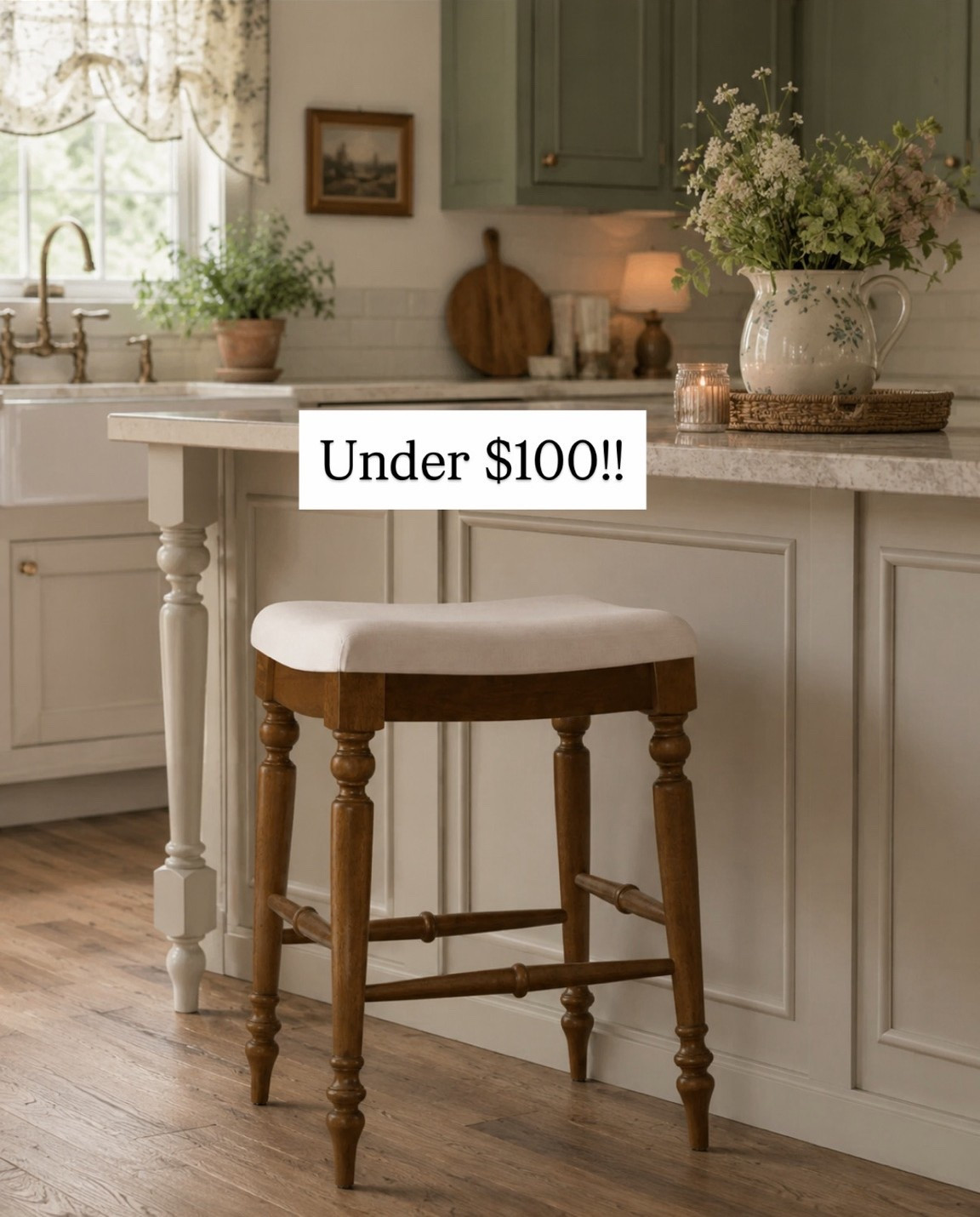 The cottage-core counter stool of my dreams 🤎

If you love a cozy, collected kitchen, this one is such a good find. The turned wood legs + soft upholstered seat give it that classic cottage look without feeling too formal.

#LTKHome #LTKSaleAlert