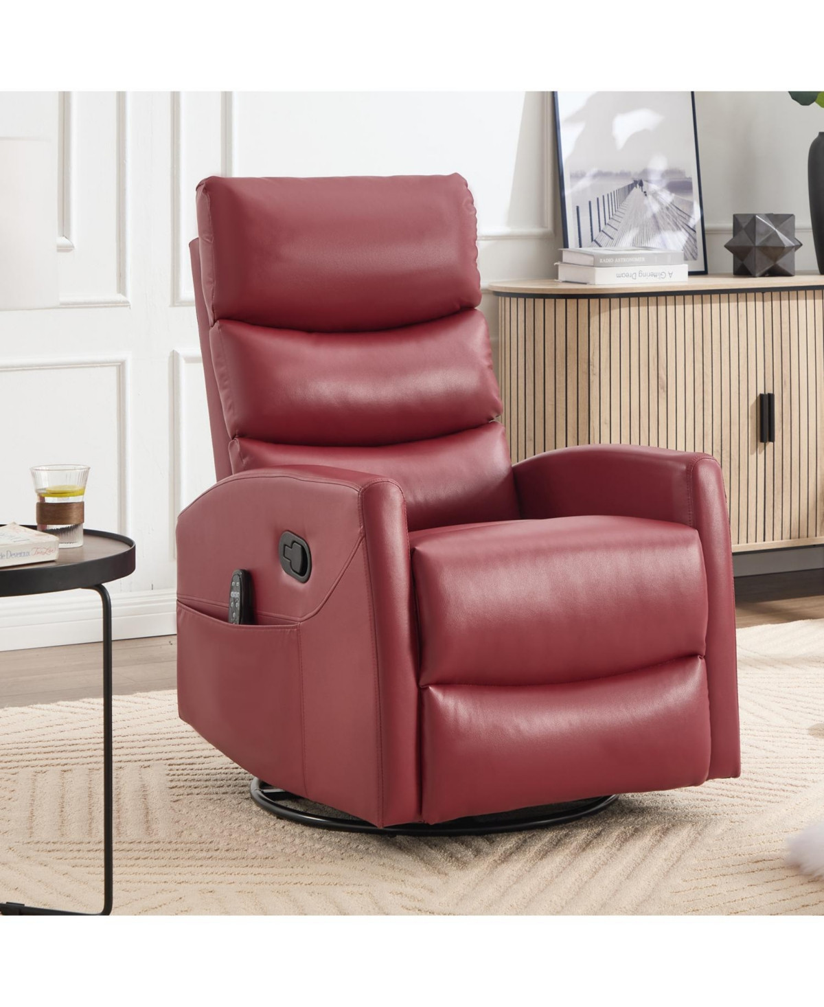 Streamdale Furniture Red Fabric Heat Massage Rocker Recliner - Red | Macy's