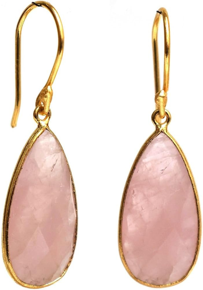 Gempires Genuine Gemstone Faceted Long Pear Gemstone Drop Dangle Hook Earrings, Statement Jewelry... | Amazon (US)