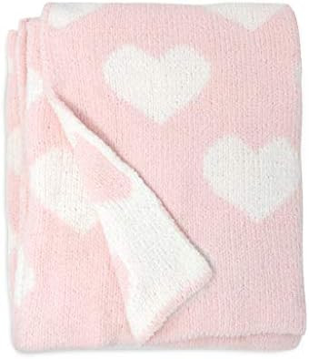 Living Textiles Pink Hearts Chenille Soft Baby Blanket Reversible Premium Cozy Fabric for Best Co... | Amazon (US)