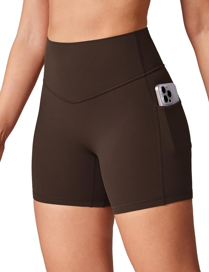 UNISSU Hugcurve Biker Shorts with Pockets 5'' | No Front Seam, High Waisted, Buttery Soft, Women'... | Amazon (US)