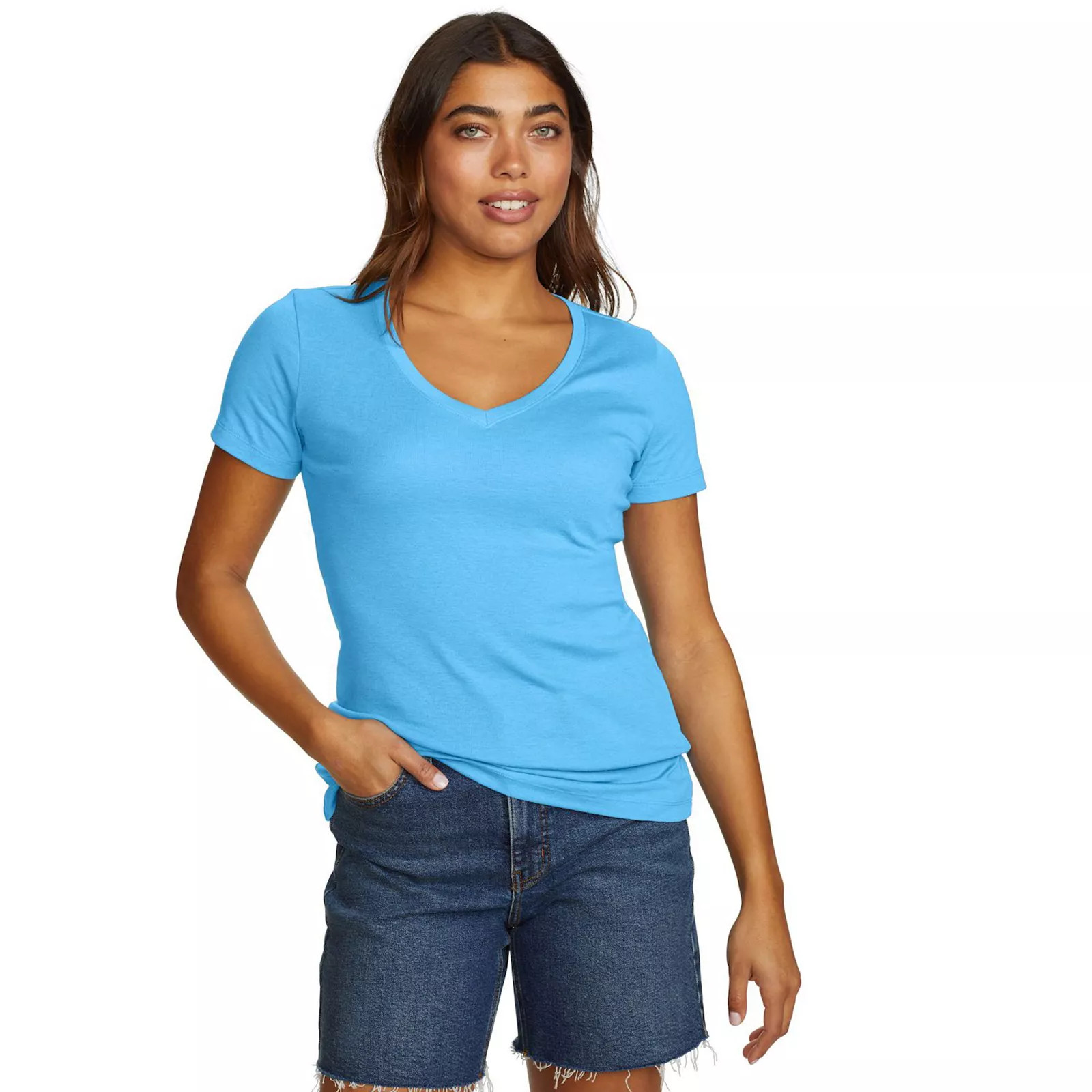 Women's Eddie Bauer Favorite Solid Tee, Size: Small, Blue Blue | Kohl's