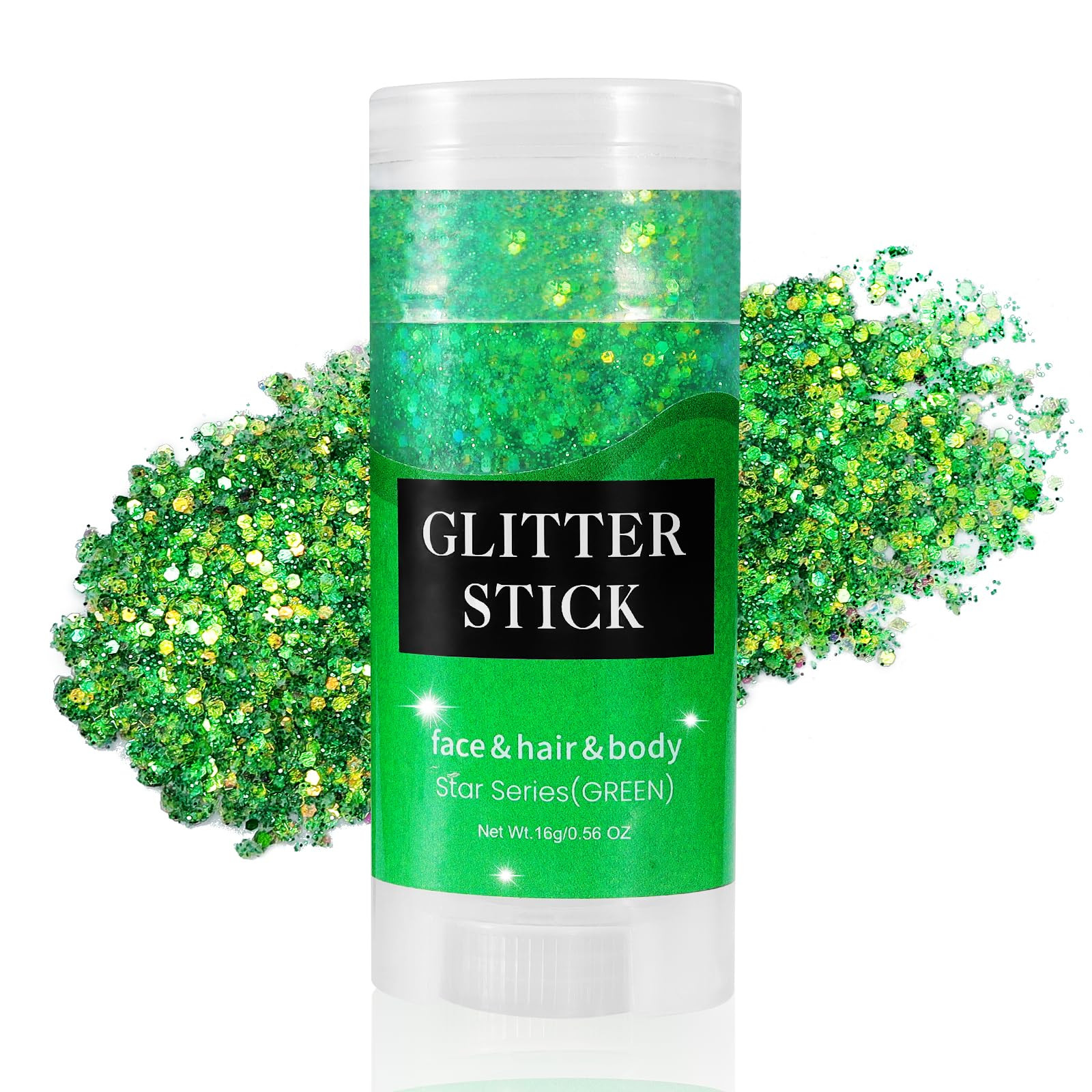 Mysense Green Body Glitter Stick, St Patricks Day Accessories, Face Hair Glitter Gel for Kids, Fe... | Amazon (US)
