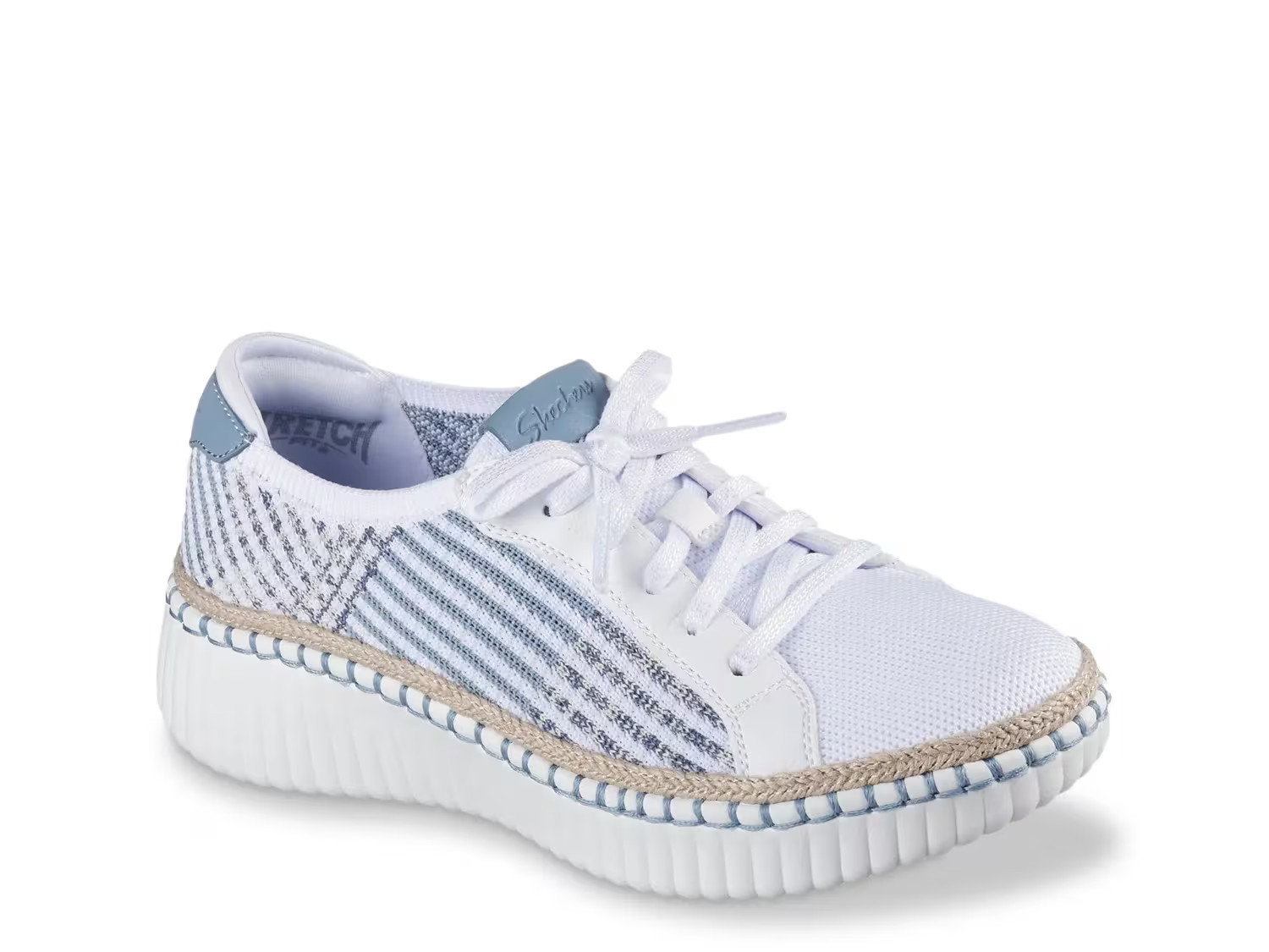 Skechers Wilshire Blvd Breezy Stroll SlipOn | Women's | White/Light Blue | Size 6 | Sneakers | DSW