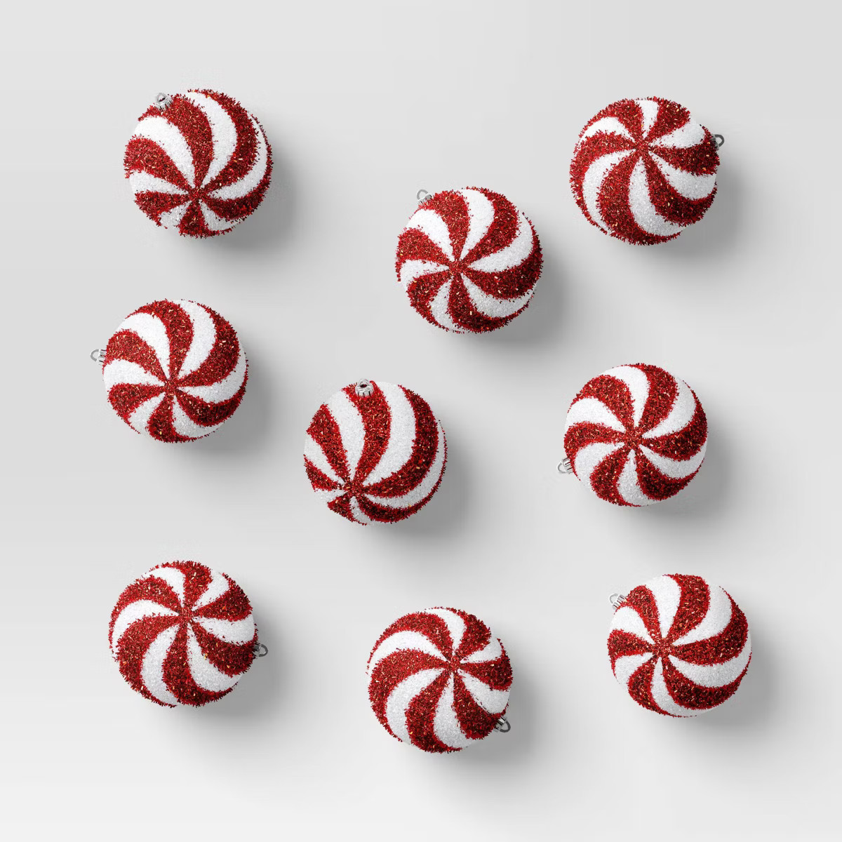 9ct Christmas Tinsel Ball Candy Cane Stripe - Wondershop™ | Target