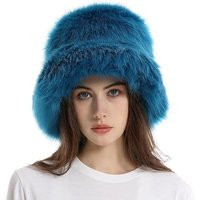 Fuzzy Bucket Hat for Women Winter Fluffy Furry Plush Faux Fur Hats Rainbow Cute Women's Bucket Hats | Miravia ES