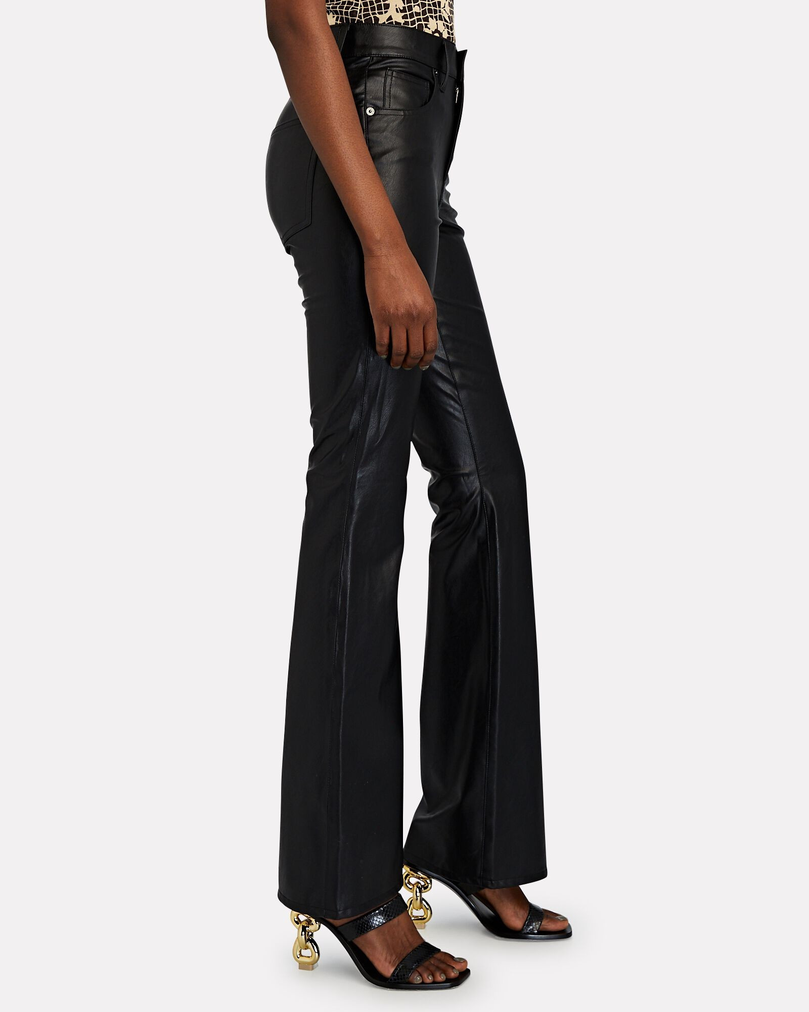 Beverly Flared Vegan Leather Pants | INTERMIX