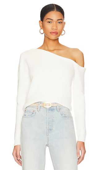 Ravie One Shoulder Sweater in White | Revolve Clothing (Global)