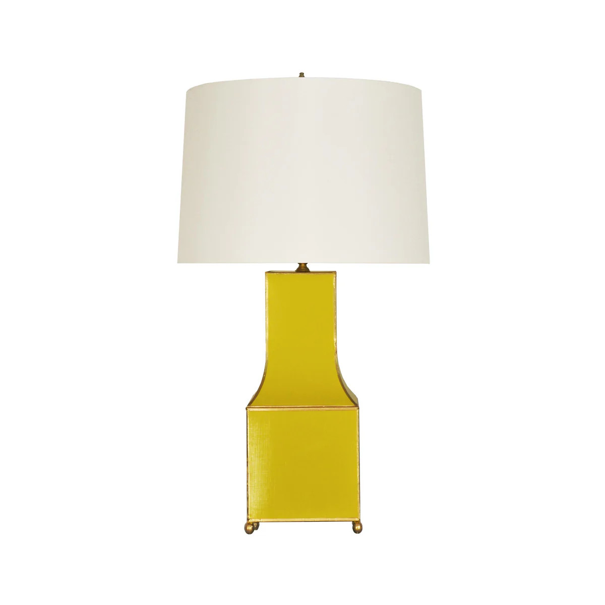 Worlds Away Handpainted Pagoda Table Lamp In Yellow With Gold Trim | DecoratorsBest
