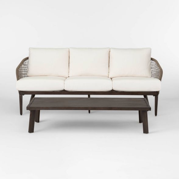 Risley Oversized Rope Patio Sofa and Coffee Table Set - Linen - Project 62&#8482; | Target