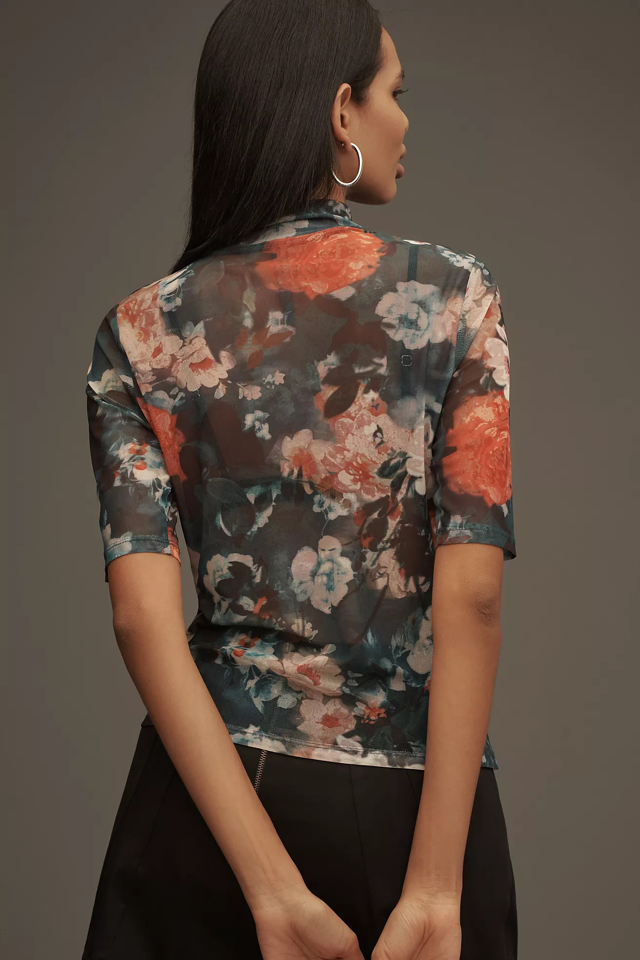 By Anthropologie Half-Sleeve Mesh Top | Anthropologie (US)