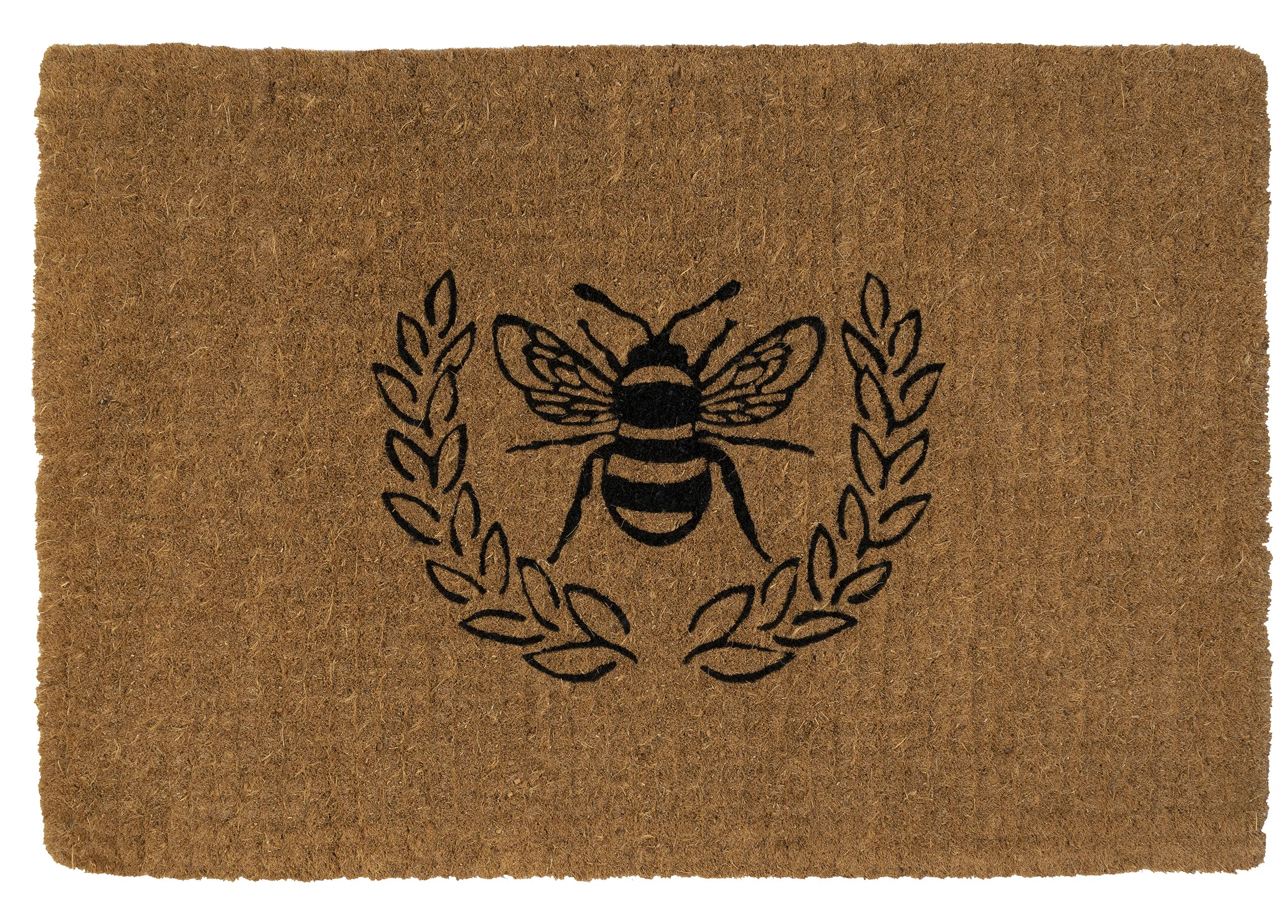 One Allium Way® Hudson Queen Bee Extra Thick Handwoven Coconut Fiber Doormat & Reviews | Wayfair | Wayfair North America