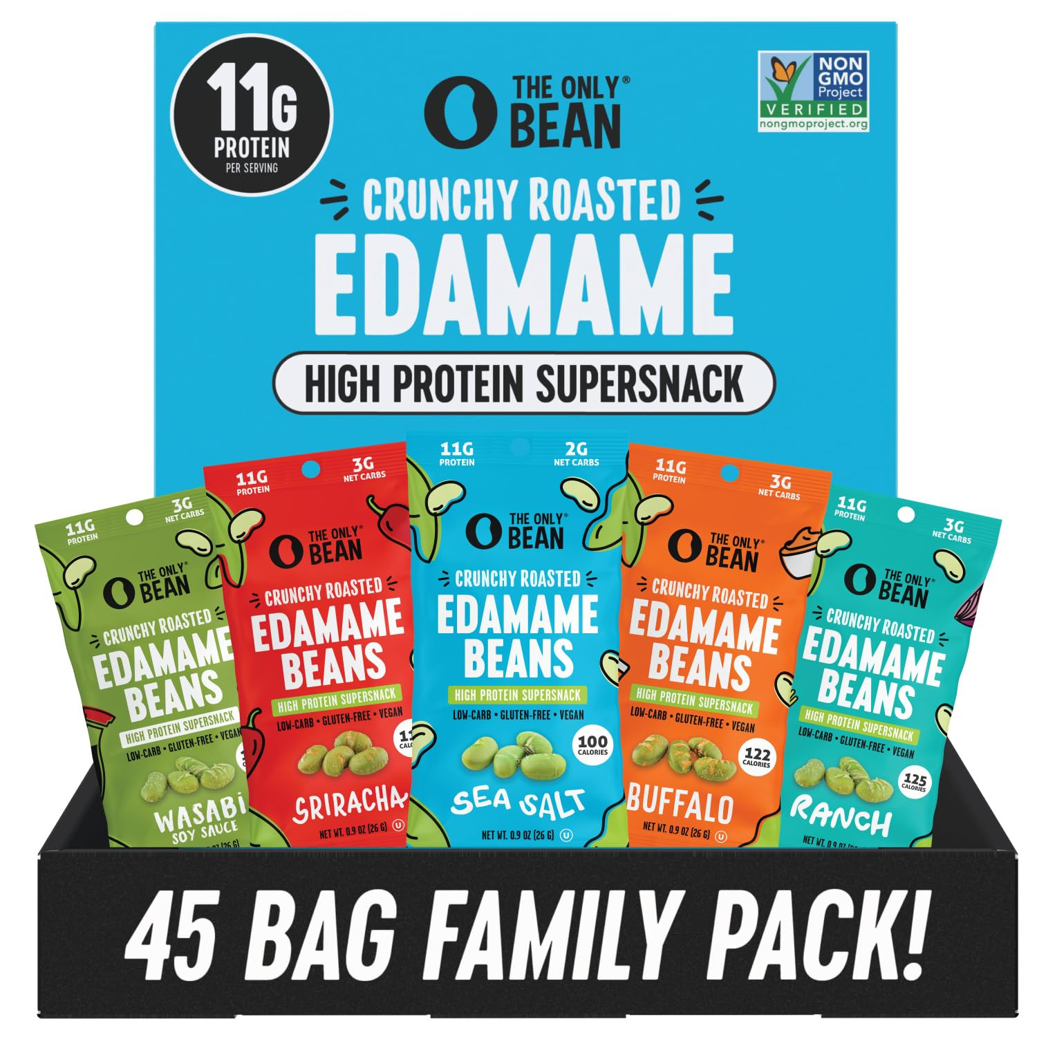 The Only Bean High Protein Snacks, Healthy Office Snacks, Healthy Snacks for Adults and Kids for ... | Amazon (US)
