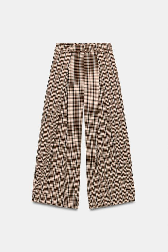 CHECK TROUSERS WITH BELT | Zara AU