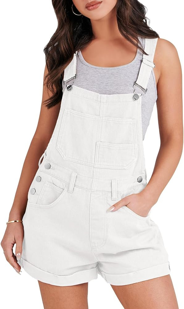 ANRABESS Denim Overall Shorts For Women Loose Fit Adjustable Strap Jean Rompers Jumpsuits Bibs Sh... | Amazon (US)