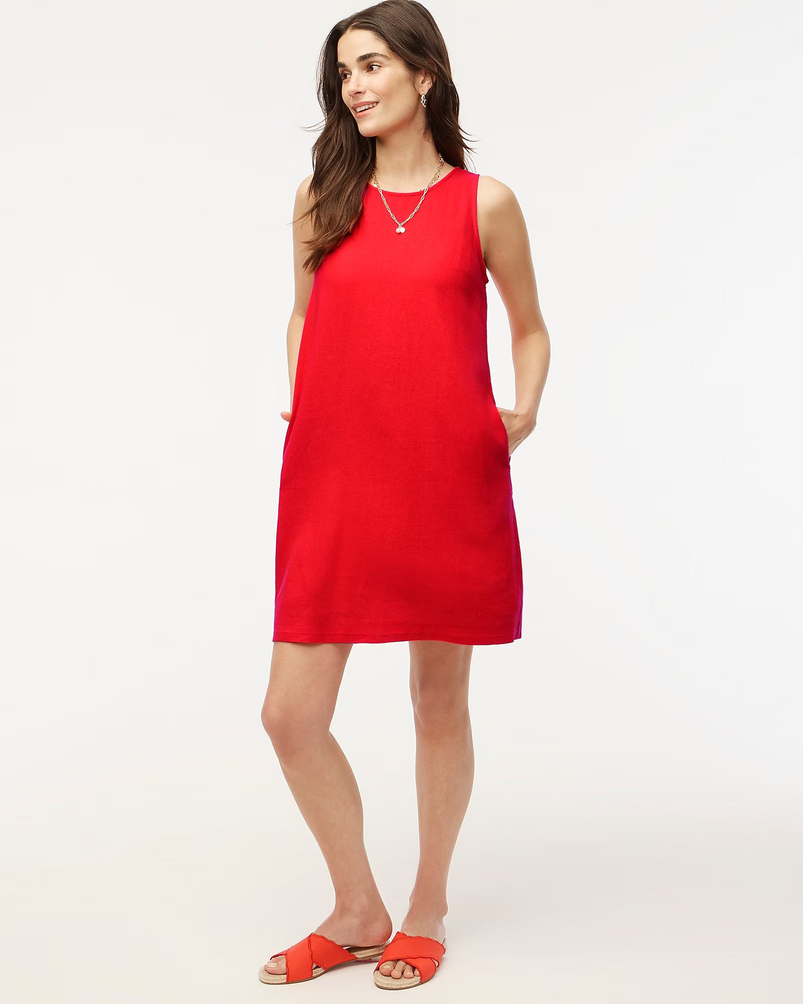 Linen-blend shift mini dress | J.Crew Factory