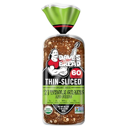 Dave's Killer Bread 21 Whole Grains & Seeds Thin-Sliced, Whole Grain Organic Bread, 20.5 oz Loaf | Amazon (US)