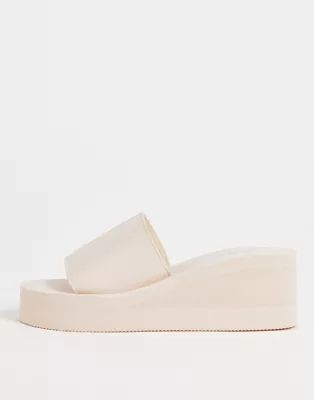 Truffle Collection casual heeled mules in beige | ASOS (Global)