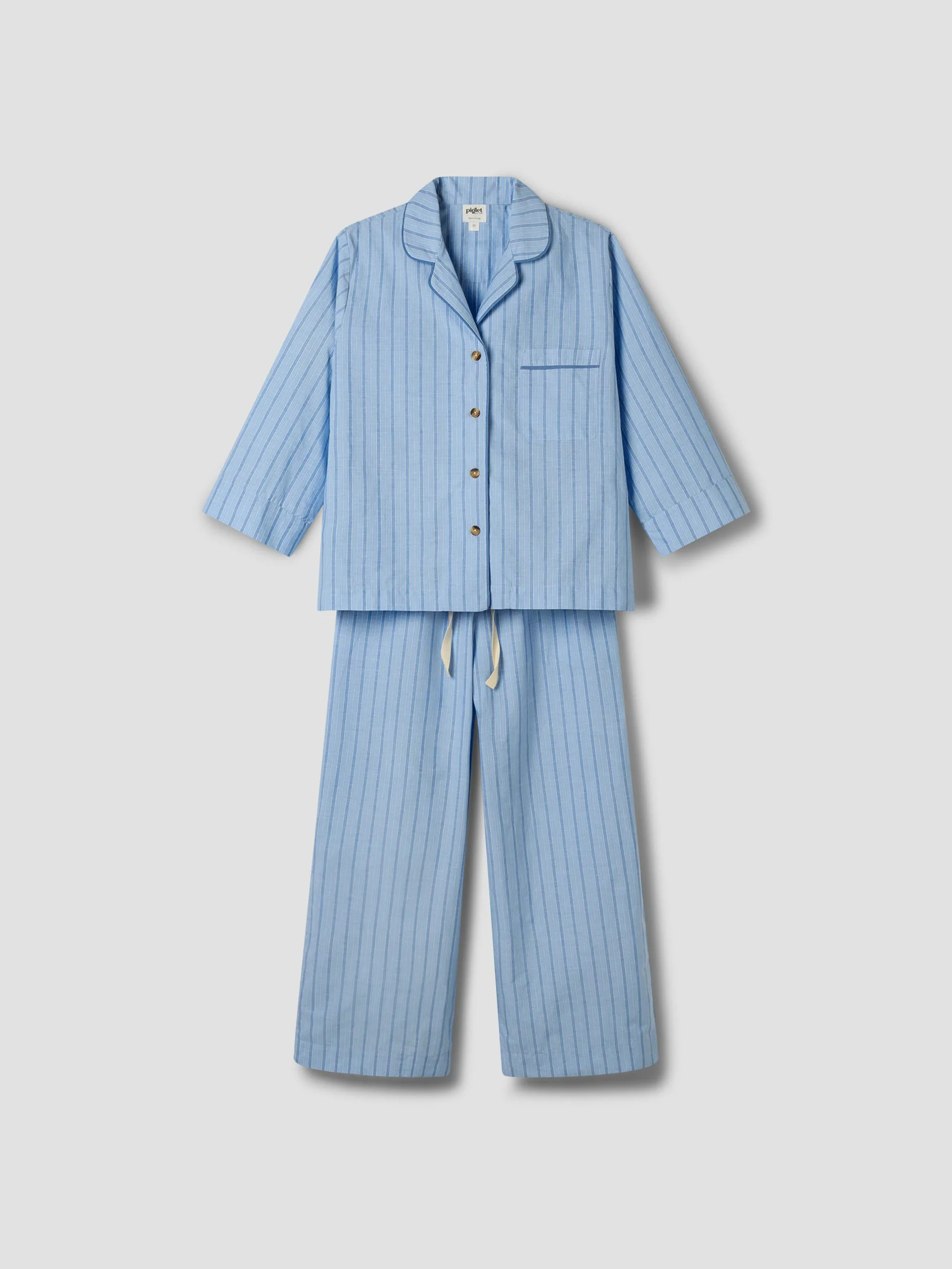 Favourite Stripe Cotton Cropped Trouser Set | Piglet