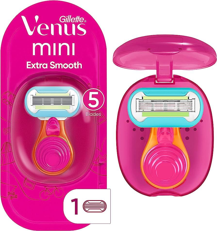 Gillette Venus Extra Smooth On The Go Razor For Women, Handle + 1 Blade Refill + 1 Travel Case, G... | Amazon (US)