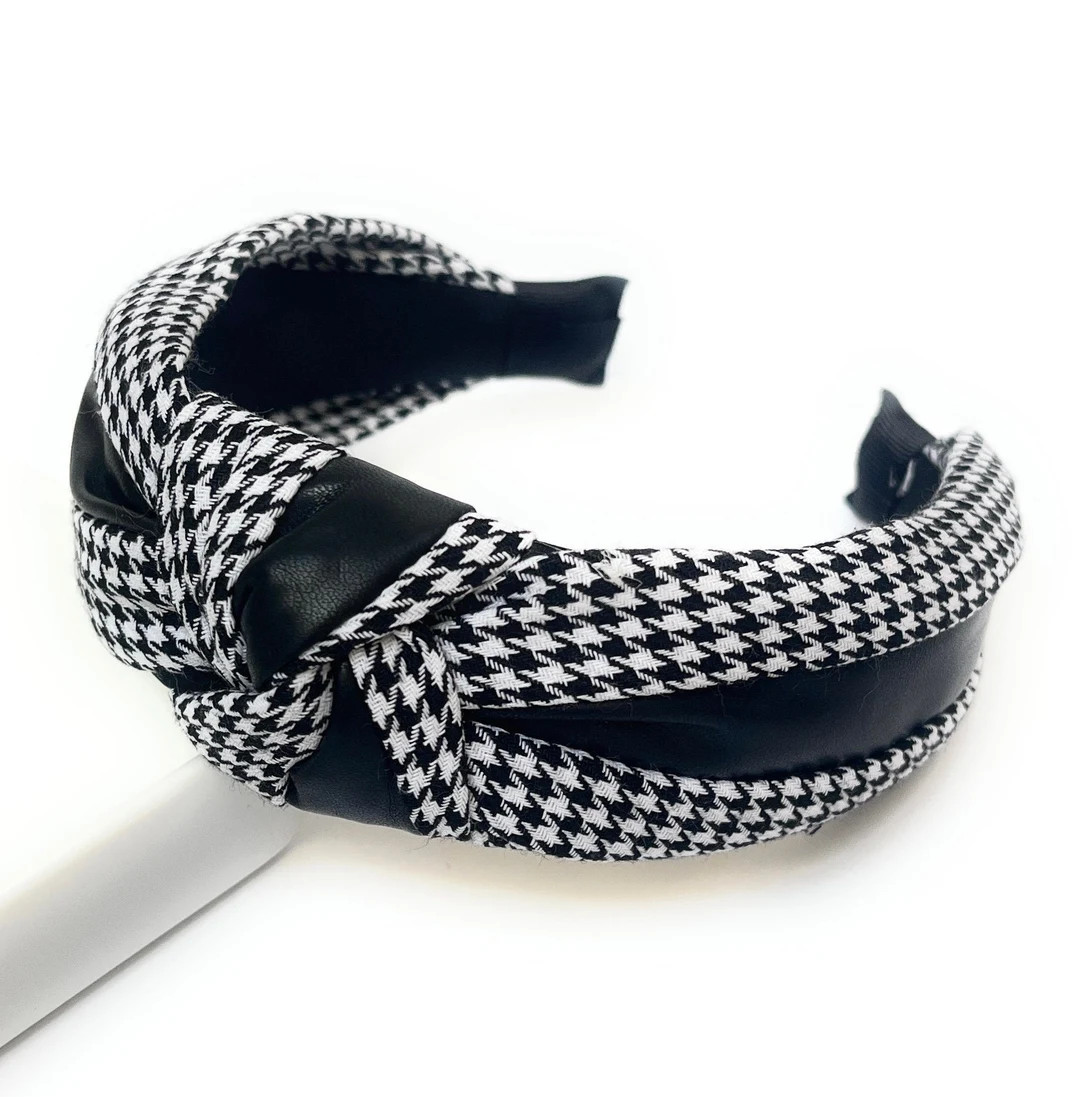 Plaid Knotted Headband, Statement Headband, Knot Headband, Black White Headband, Headbands for Women | Etsy (US)