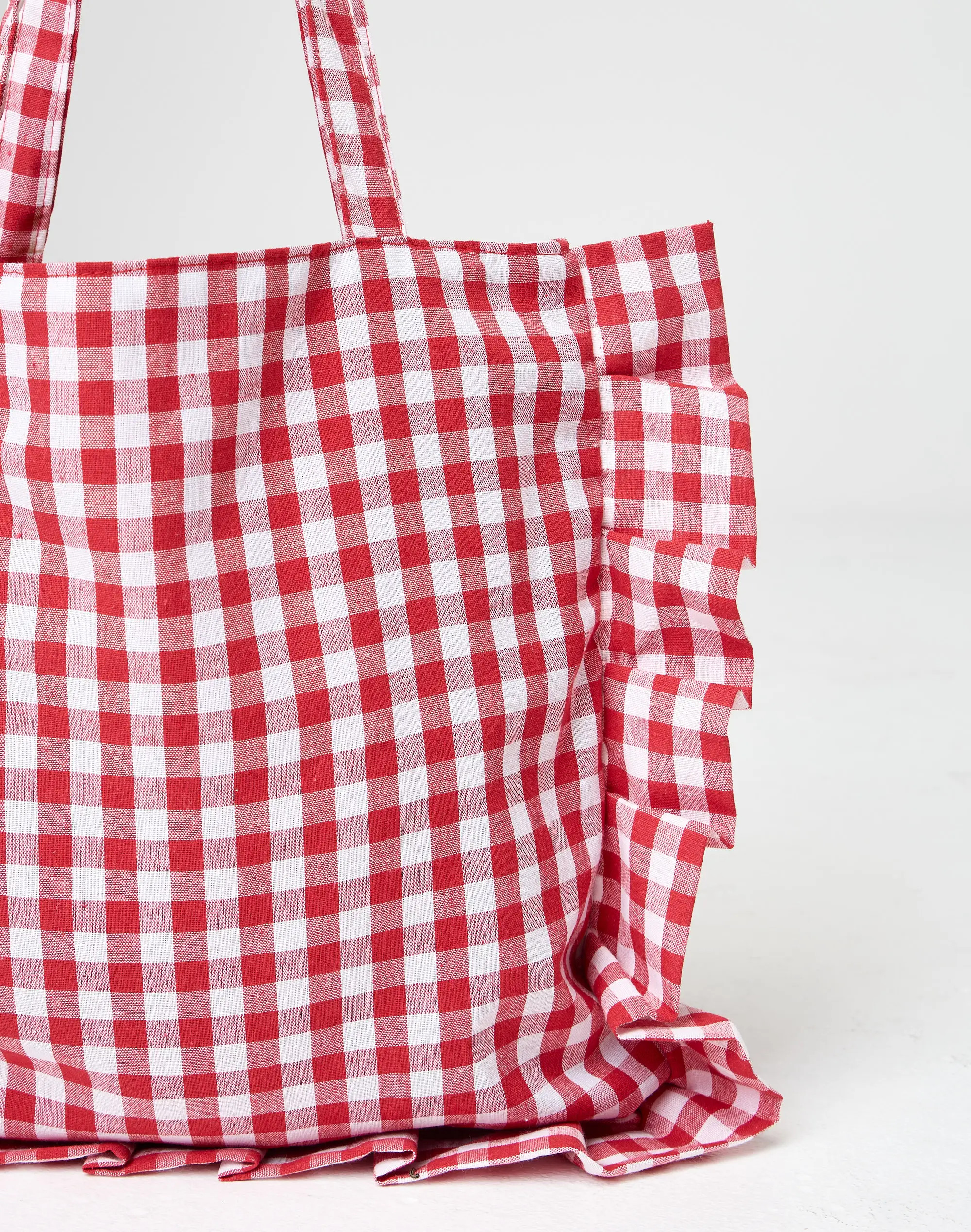Ruffle Gingham Tote Bag | Glassons (Australia)