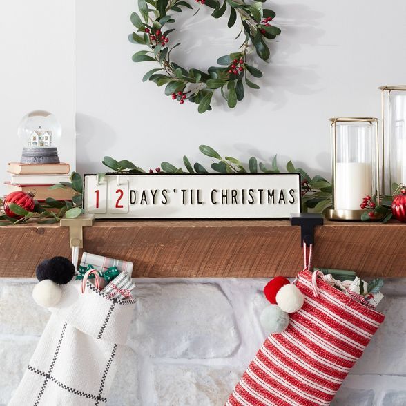 Christmas Countdown Seasonal Sign Black/Cream - Hearth &#38; Hand&#8482; with Magnolia | Target