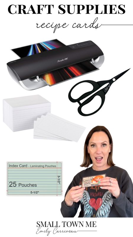 Linking supplies to make your own recipe cards. I add stickers and random pictures to add a little extra flare. But this laminator helps make them last for years! 

#LTKparties #LTKhome #LTKfamily